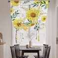 thumbnail image 3 of Yellow Daisy Tie Up Curtains for Windows, Adjustable Balloon Window Shades, Farmhouse Country Flower Leaf Plant Wood Grain Kitchen Window Treatments Farmhouse Short Curtains with Rod Pocket 42"x45", 3 of 8