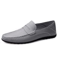 thumbnail image 3 of Men's Casual Loafers Slip On Leather Shoes Comfortable Driving Shoes Male Moccasins Classic Penny Loafer Flats Boat Shoes, 3 of 10