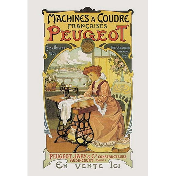 Machines a Coudre Peugeot Fine art canvas print (20" x 30")