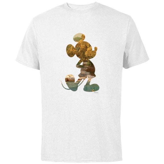 Disney Mickey Mouse Earth Day Nature Outdoors Pose Fill - Short Sleeve Cotton T-Shirt for Adults - Customized-White