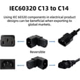 thumbnail image 3 of HUGFEGWE IEC 320 C14 Male to C13 Female 90 Degree Down Angled Power Extension Connector Adapter 10A 250V for Monitor/Computer/PDU Chassis/Printer CJ25311-8030, 3 of 9
