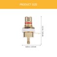 thumbnail image 2 of Pawsdot 2Pcs Red Rca Panel Mount Adapter Gold Plated Audio Connector, 2 of 5