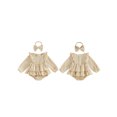 thumbnail image 2 of Cjfdfy Newborn Baby Girls Fall Romper Clothes Solid Ruffled Long Sleeve Bubble Dress Bodysuit And Bow Headband Infant Cute Jumpsuit Fall Winter Outfit 0-18 Months, 2 of 9