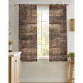 thumbnail image 4 of Old Wooden Board Sheer Curtains 45 Inch Length 2 Panels Set for Living Room/Bedroom, Country Farmhouse Wooden Planks Brown Kitchen Curtains Grommet Semi-Sheer Curtains Window Treatments 42"x45"x2, 4 of 7