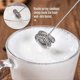 thumbnail image 2 of Mousseur à lait électrique puissant en acier inoxydable, fouet portatif à piles, mélangeur de boissons pour café au lait et cappuccino, 2 of 4