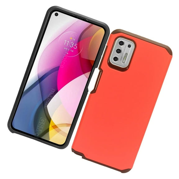 Case for Motorola Moto G Stylus 2021 Armor Dual Layer 2 in 1 Rubberized Hard Shockproof TPU Hybrid Protection Cover for Moto G Stylus 2021 by Xcell - Red