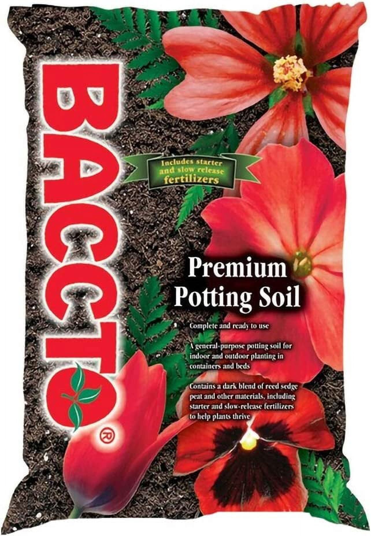 Michigan Peat 1225 Baccto Premium Potting Soil, 25-Pound Three Pack — Indoor & Outdoor Container & Garden Use
