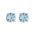 thumbnail image 3 of Clara Pucci 3Ct Natural Swiss Blue Topaz Round Cut VVS1 Push Back Stud 18k Solid hypoallergenic Gold Designer Earrings For December, 3 of 7
