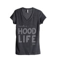 thumbnail image 1 of Thread Tank Mother Hood Life Women's Relaxed V-Neck T-Shirt Tee Charcoal Large, 1 of 4