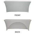 thumbnail image 6 of Your Chair Covers - Spandex 6 Ft x 18 Inches Open Back Rectangular Table Cover Silver for Wedding, Party, Birthday, Patio, etc., 6 of 7