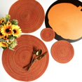 thumbnail image 3 of Hyasfey Round Placemat Modern Solid Color Heat-Resistant Non-slip Heat Insulation Dining Table Protection Decoration Pad Coaster Kitchen Supplies, 3 of 8