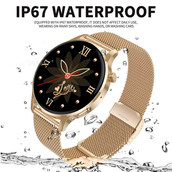 AZXY Smart Watch,Fitness Smart Watches,Bluetooth Smart Watch,Sports Touchscreen Cheap Smartwatch Waterproof for Men Women Android with Talk Call and Text Clearance,Gold