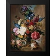 thumbnail image 2 of van Os, Jan 15x18 Black Modern Framed Museum Art Print Titled - Poppies Peonies and other Flowers in a Terracotta Vase, 2 of 5