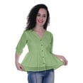 thumbnail image 6 of Moomaya Womens Cotton Peplum Top V-Neck Cotton Tunic Ethnic Blouse, 6 of 7