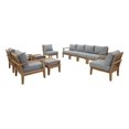 thumbnail image 2 of Modway Marina 10 Piece Patio Sofa Set in Natural and Gray, 2 of 11