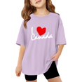 thumbnail image 1 of Chandail Canada Filles Feuille d'Érable Canadienne Graphique Col Rond Manches Courtes Blouse Garçons Fête du Canada Chandails Graphiques Mode Filles Fierté du Canada Haut Graphique Décontracté, 1 of 7