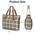 thumbnail image 3 of Women's Large Tote Bag with Zipper - 20L Checkered Travel Beach Weekender Duffle Bag Foldable Teacher Nurse Handbag for Work, Gym Shoulder Bag - Fits 15.6" Laptop, Folds Into Pouch, 3 of 5