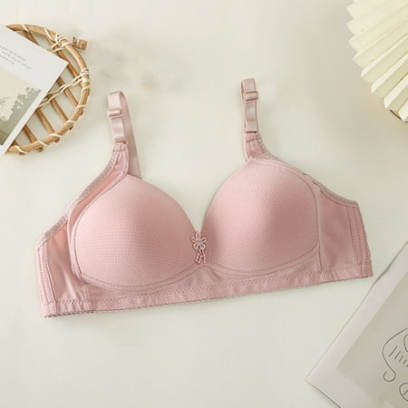 Elvqul Womens Support Bras Adjustable Nylon Bralette Hot Pink Juniors Wireless Underwear Bras