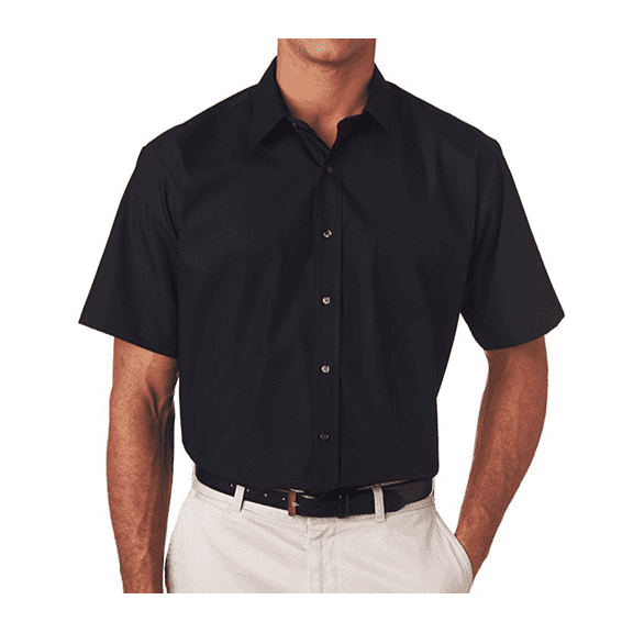 Berlioni Italy Men's Premium Classic Button Down Short Sleeve Solid Dress Shirt