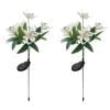 

Xewsqmlo 2pcs LED Solar Garden Orchid Flower Light Waterproof Landscape Fence Decor