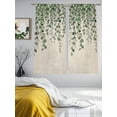 thumbnail image 3 of Green Eucalyptus Leaves Sheer Curtains 63 Inch Length 2 Panels Set, Summer Botanical Weeping Rustic Voile Window Treatment Rod Pocket Curtains Sheers Drapes for Bedroom/Living Room/Kitchen 52x"63"x2, 3 of 7