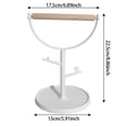 thumbnail image 2 of Portable Parrot Perch Stand Natural Wood Stick & Feeding Bowl Interactive Bird Training Playstand for Small to Medium Parrots Indoor Tabletop Use, 2 of 7