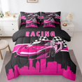 thumbnail image 1 of YST Girls Racing Car 7-Piece Extreme Sports Bedding Set, Pink Race Car Comforter, Queen Size, 1 of 4
