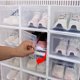 thumbnail image 4 of Seis cajas organizadoras transparentes y apilables con puertas frontales; duraderas, ideales para almacenar zapatillas deportivas y todo tipo de calzado en el hogar, 4 of 7