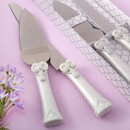 Cross and Heart Wedding Cake Serving Set - Non Personalized
