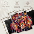 thumbnail image 6 of Elephant Stock Lion's Gaze Abstract Color Wall Art - Horizontal Multi Panel Canvas - Living Room Wall Decor - Animal Multi Panel - Black And Blue Decor - 75" x 48", 6 of 8