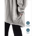 thumbnail image 4 of Plush Sherpa Wearable Blanket - Fluffy & Soft - Lightweight - Adult, Light Gray, 4 of 7