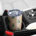 thumbnail image 5 of 20oz Tumblers Brown Christmas Tree Pattern Stainless Steel Vacuum Insulated Double Wall Travel Tumbler Cups Mug with Lid and Straw,Cleaning Brush for Cold & Hot Drinks, 5 of 7