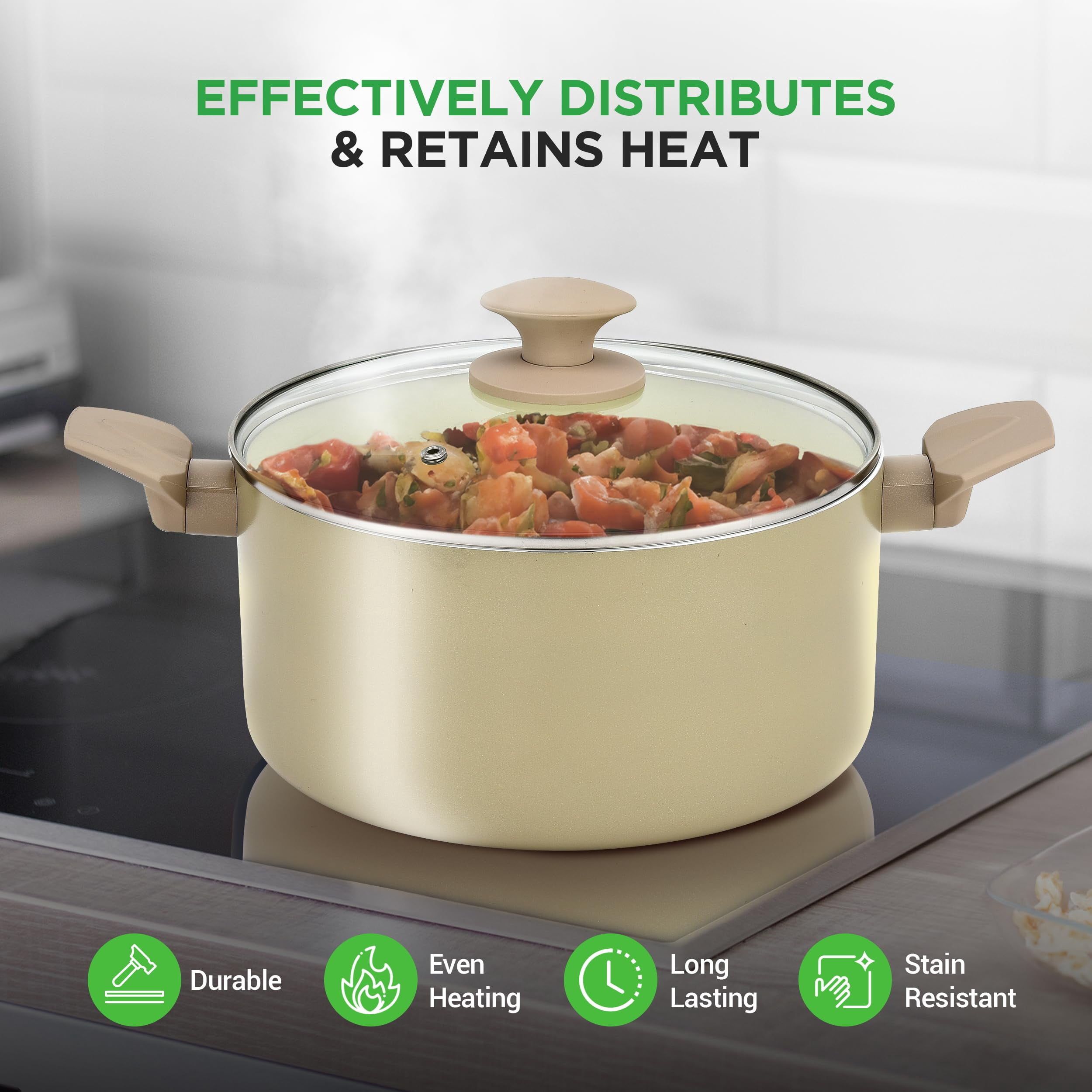 Nutrichef 54-Piece Marble Non-Stick Cookware and Bakeware Set, Professional Home Kitchen Collection with Multi-Sized Pots, Pans, and Heat-Resistant Tools