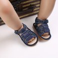 thumbnail image 6 of MEZZALL Spring Summer Children Baby Shoes Girls Boys Sandals Flat Bottom Light Open Toe Hook Loop Solid Color Roman Style Versatile Footwear, Blue, 0-6 Months, 6 of 8