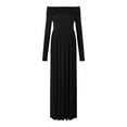 thumbnail image 2 of Adeawade Womens Winter Dresses Maternity Feeding Dress Off Shoulder Supplier Maternity Dress Mesh Long Sleeves Trailing Photoshoot Dress Trend Maternity Clothes Black M, 2 of 6