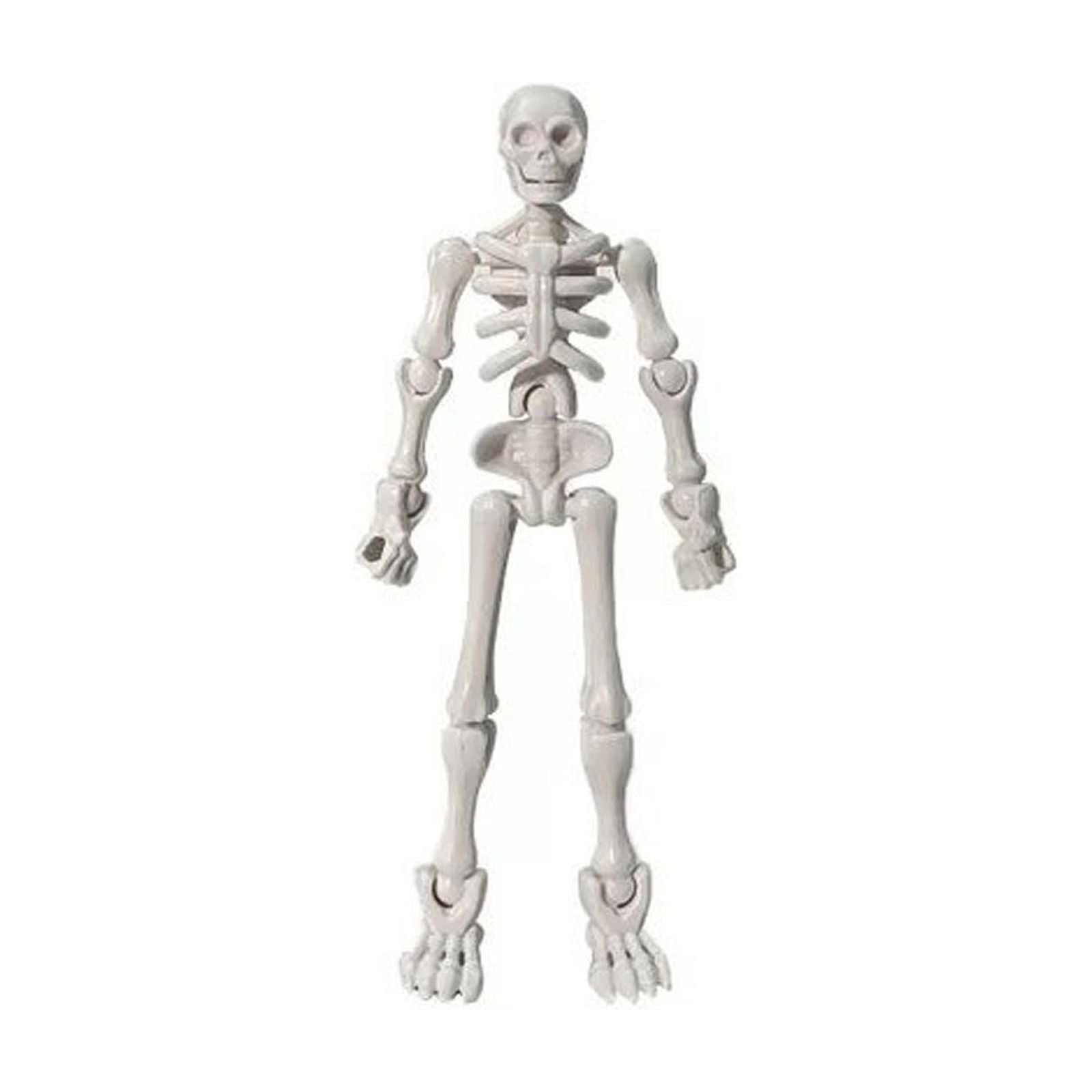 Magnetic Skeleton Action Figure Fully Articulated Skull Doll with Weapon Accessories Poseable Resin Model for Drawing Reference Desktop Display Halloween Decor and Collectors