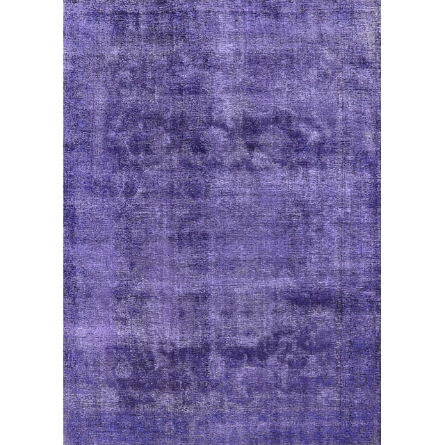 Ahgly Company Machine Washable Indoor Rectangle Industrial Modern Purple Amethyst Purple Area Rugs, 4' x 6'