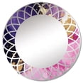 thumbnail image 2 of Designart "Strokes in Purple and Pink IV" Fractals Round Wall Mirror - Modern Oval Printed Decorative Oversized Mirror - Multiple Color Options, 2 of 4