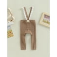thumbnail image 4 of Cenuakty Baby Boys Girls Suspender Pants, Sleeveless Lace Trim Ribbed Knit Overalls Leggings, 4 of 9