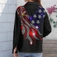 thumbnail image 4 of Domzest Womens 250th Anniversary Usa Shirt 4th Of July American Flag Elements Shirts Patriotic V Neck Long Sleeve Butoon Down Shirt Deep Red S, 4 of 4