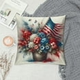thumbnail image 2 of JRXY  Throw Pillow Covers Farmhouse Decor Independence Day Patriotic American Flag with Flowers Blossom Potted Plant Decorative  Cushion Cover 12x20 Inch Rectangle Pillow Cases White, 2 of 5