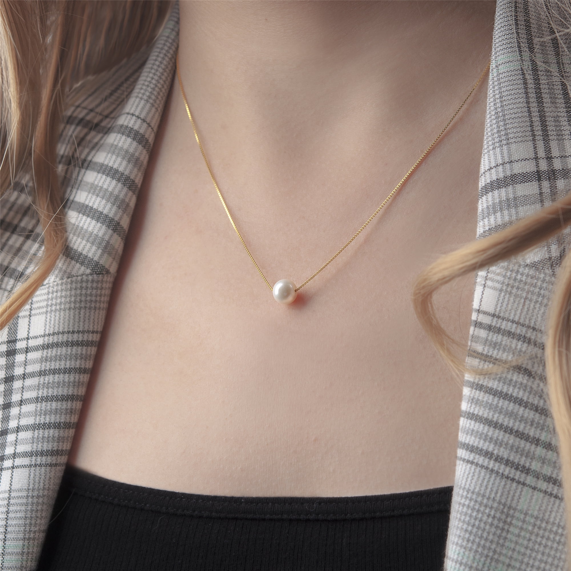 Anavia Sterling Silver Pearl Necklace Christmas Gifts for Daughter, Mom to Daughter Necklace Jewelry Gift, Granddaughter Niece Necklace Gifts for Christmas-[White Pearl + Gold Chain]