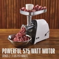 thumbnail image 2 of Weston #8 Electric Meat Grinder & Sausage Stuffer, Grinds 2-3 Pounds Per Minute, 575 Watts, White, 2 of 8