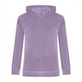 thumbnail image 5 of Girls Velvet Sweatshirts Long Sleeve Velour Hoodies Casual Pullover Soft Warm Shirts Y2k Loose Tops Winter Fall 6 Years, Purple, 5 of 6