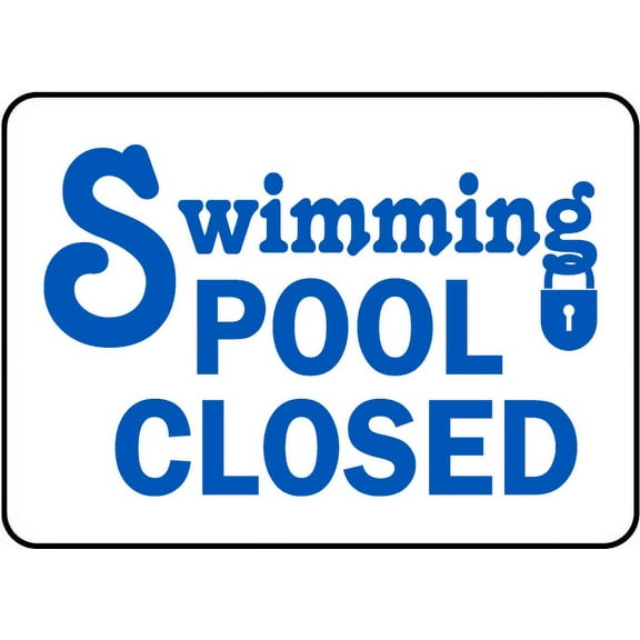 Vinyl Stickers - Swimming Pool Closed Sign - Safety and Warning Warehouse Signs Stickers - 3.5" x 5" - 3 Pack