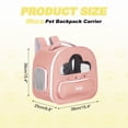thumbnail image 2 of Cat Backpack Carrier, Large Space & Breathable, Pet Hiking Travel Backpack for Cats Pink, 2 of 7