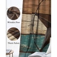 thumbnail image 3 of Teal Brown Kitchen Curtains Country Texas Star Farmhouse Barn Door Wood Cafe Short Curtains for Bathroom Blackout Window Curtain Small Window Treatment Drapes for Bedroom Living Room 42"x45"x2, 3 of 9