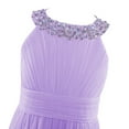 thumbnail image 6 of TSSOE Kids Girls Sequins Sleeveless Chiffon Princess Maix Dress Junior Bridesmaid Wedding Long Dress Lavender 16, 6 of 7