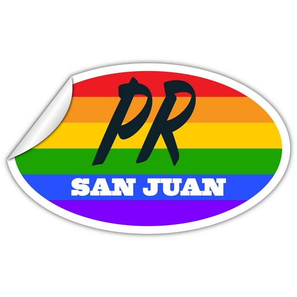 Carolina Puerto Rico Rainbow Pride Flag Bumper Sticker - 3x5 Inch 3M Vinyl Decal For Cars & Windows