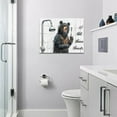thumbnail image 6 of Black Bear Bathroom Wall Art Funny Bear In Shower Bathroom Pictures For Wall Bathroom Quotes Sign Canvas Print Painting Black And White Bathroom Decor Modern Framed Artwork for Restroom Toilet 16"x12", 6 of 6